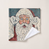 Kerstman verrast bad handdoek (Wasdoekje)