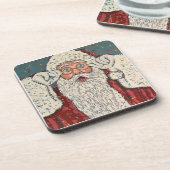 Kerstman verrast bier onderzetter (Linkerzijde)