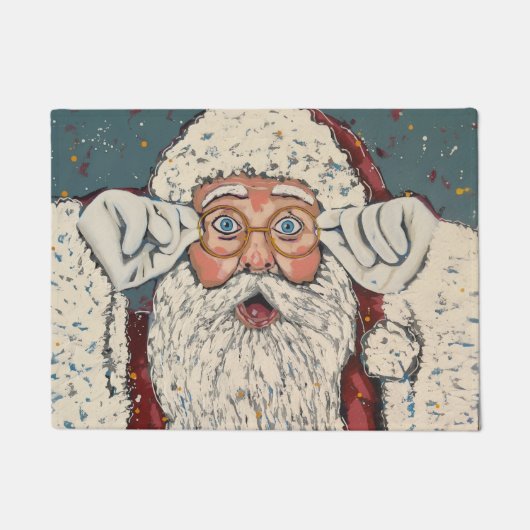 Kerstman verrast deurmat (Voorkant)