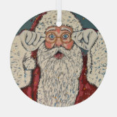 Kerstman verrast glas ornament (Achterkant)
