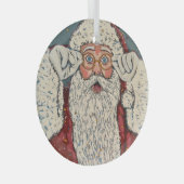 Kerstman verrast glas ornament (Voorkant Rechts)