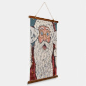 Kerstman verrast hangend wandkleed (Gebogen)