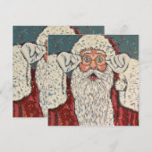 Kerstman verrast kaart (Voorkant / Achterkant)