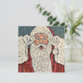 Kerstman verrast kaart (Staand voorkant)