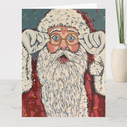 Kerstman verrast kaart (Voorkant)