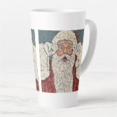 Kerstman verrast latte mok (Rechterhoek)