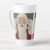 Kerstman verrast latte mok (Linkerhoek)