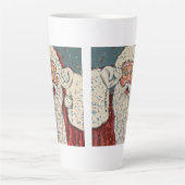Kerstman verrast latte mok (Voorkant)