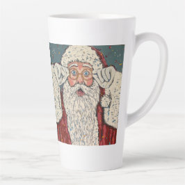 Kerstman verrast latte mok