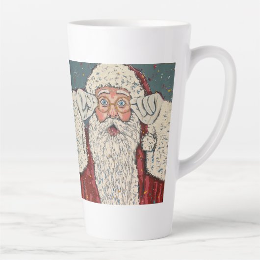 Kerstman verrast latte mok (Rechts)