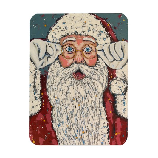 Kerstman verrast magneet (Verticaal)