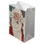 Kerstman verrast medium cadeauzakje (Voorkant Gekanteld)