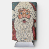Kerstman verrast seltzer blikjeskoeler (Achterkant)