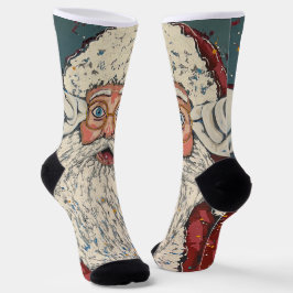 Kerstman verrast sokken