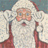 Kerstman Verrast Sticker (Voorkant)