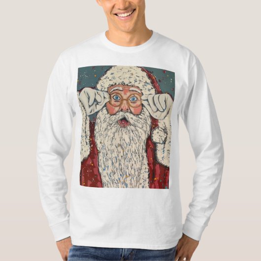 Kerstman verrast t-shirt (Voorkant)