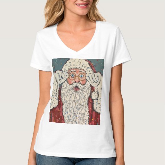 Kerstman verrast t-shirt (Voorkant)