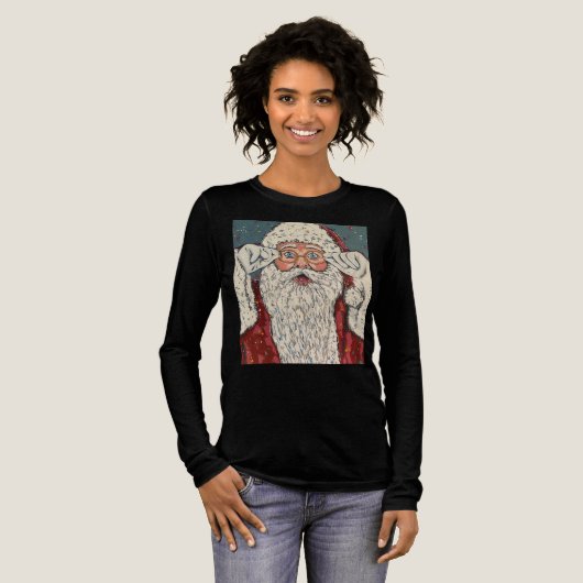 Kerstman verrast Tri-Blend shirt (Voorkant)