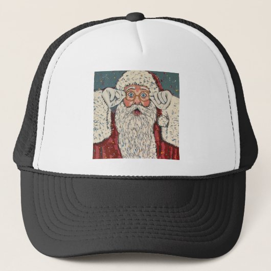 Kerstman verrast trucker pet (Voorkant)
