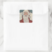 Kerstman verrast vierkante sticker (Tas)
