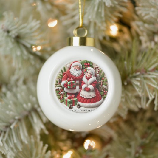 Kerstman versierde vakantie-elementen keramische bal ornament (Boom)