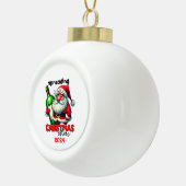 Kerstman verspreidt kerstvreugde keramische bal ornament (Rechts)