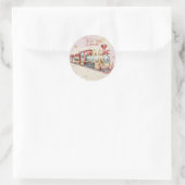Kerstman Verzending Sticker | Pastel Roze & Gouden (Tas)