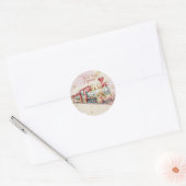 Kerstman Verzending Sticker | Pastel Roze & Gouden (Envelop)