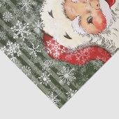 kerstman Victoriaans groene strepen Tissuepapier (Detail)