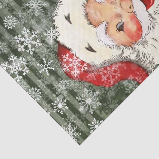  kerstman Victoriaans groene strepen Tissuepapier (Detail)