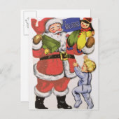 Kerstman, Victoriaans Kerstkaart Feestdagenkaart (Voorkant / Achterkant)