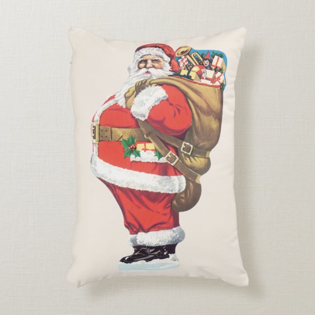  kerstman, Victoriaans kerstman gesneden Accent Kussen (Voorkant(Verticaal))