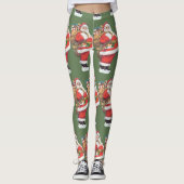  kerstman, Victoriaans kerstman gesneden Leggings (Voorkant)