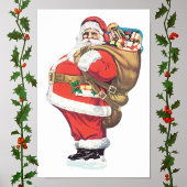  kerstman, Victoriaans kerstman gesneden Poster