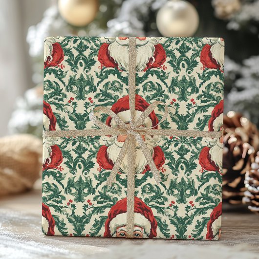 Kerstman Victoriaans Toile Christmas Cadeaupapier