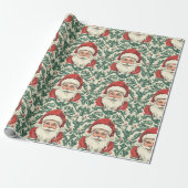 Kerstman Victoriaans Toile Christmas Cadeaupapier (Uitgerold)