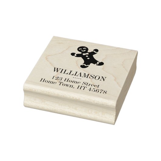 Kerstman Vierkant Retouradres Rubberstempel (Stempel)