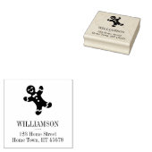 Kerstman Vierkant Retouradres Rubberstempel (Gestempeld)