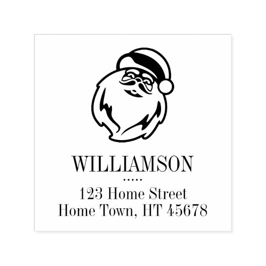 Kerstman Vierkant Retouradres Zelfinktende Stempel (Design)