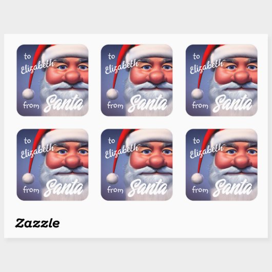 kerstman vierkante sticker (Vel)