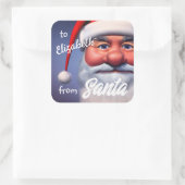 kerstman vierkante sticker (Tas)