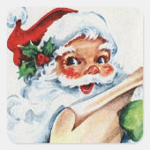 kerstman vierkante sticker (Voorkant)