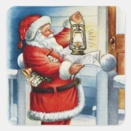 kerstman vierkante sticker