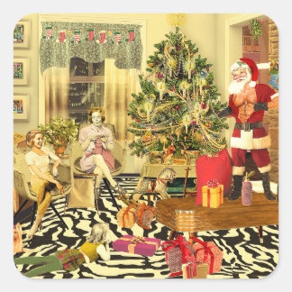 Kerstman Vierkante Sticker