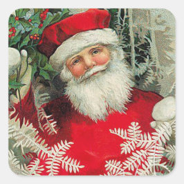 kerstman vierkante sticker