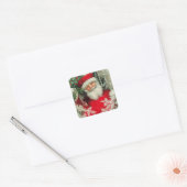  kerstman vierkante sticker (Envelop)