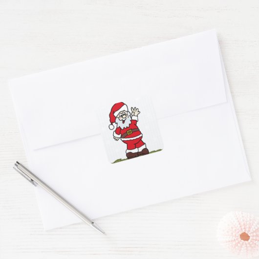 kerstman vierkante sticker (Envelop)