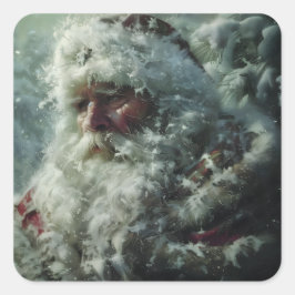Kerstman Vierkante Sticker