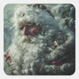 Kerstman Vierkante Sticker