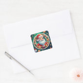 Kerstman Vierkante Sticker (Envelop)